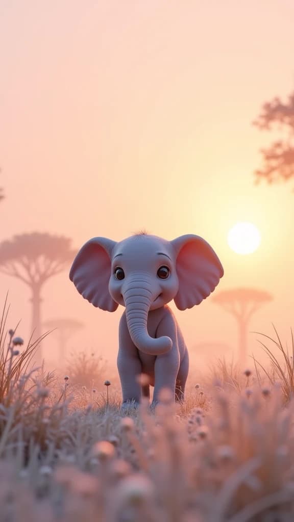 Baby Elephant's First Steps on Ice: A Tale of Courage and Trust