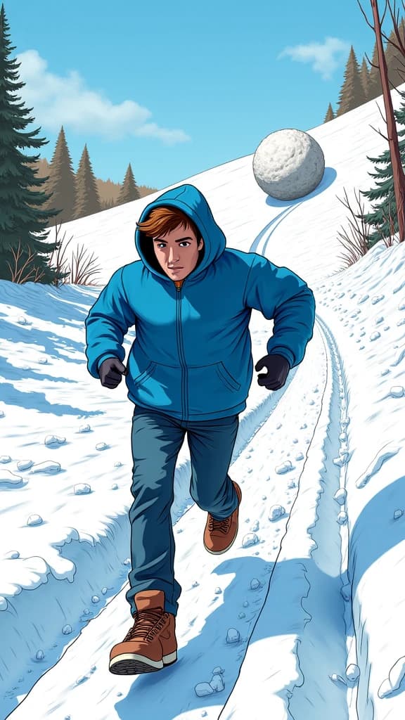 Epic Snowball Chase: Can Dave Outrun His Fate?