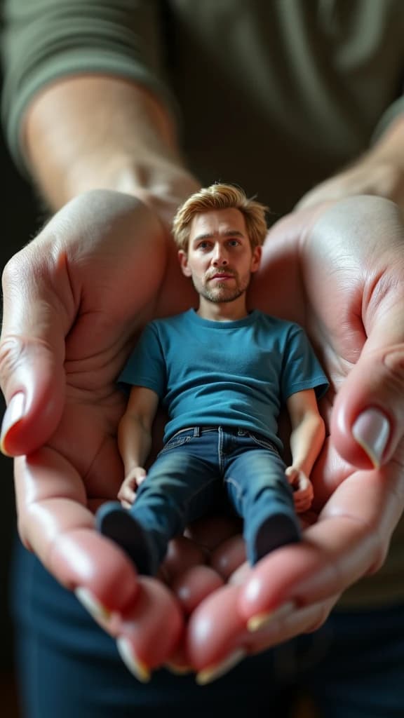 Tiny Man's Adventure: Held Captive by Giant Hands!