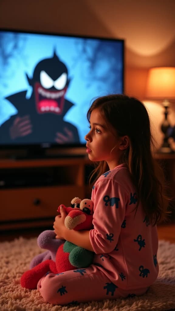 Maya's First Cartoon Scare: A Tiny Hero's Journey Begins
