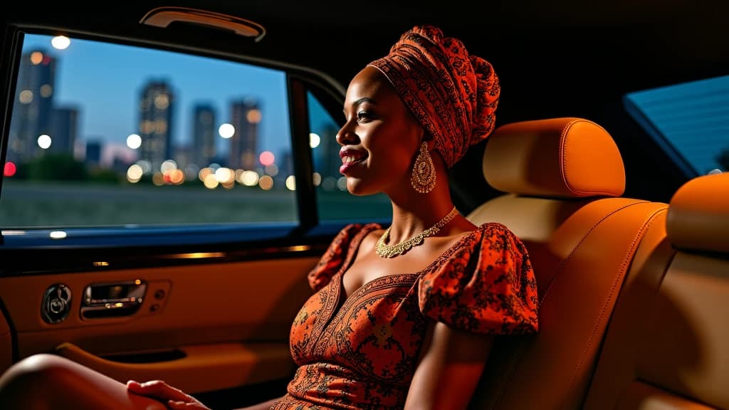 African Village Woman's Luxurious Drive in Downtown Dallas