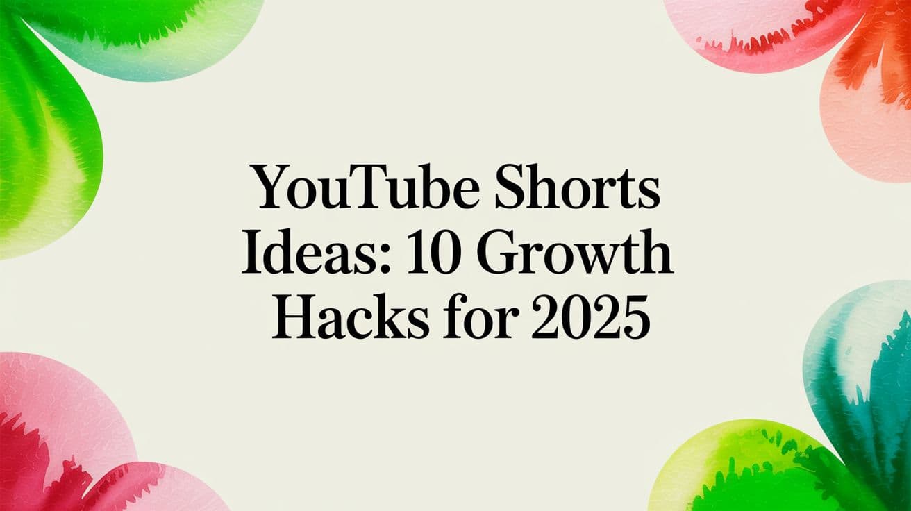 youtube shorts ideas: 10 growth hacks for 2026