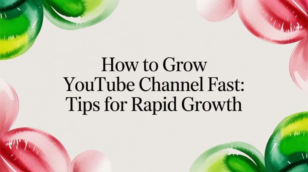 how to grow youtube channel fast: tips for rapid growth