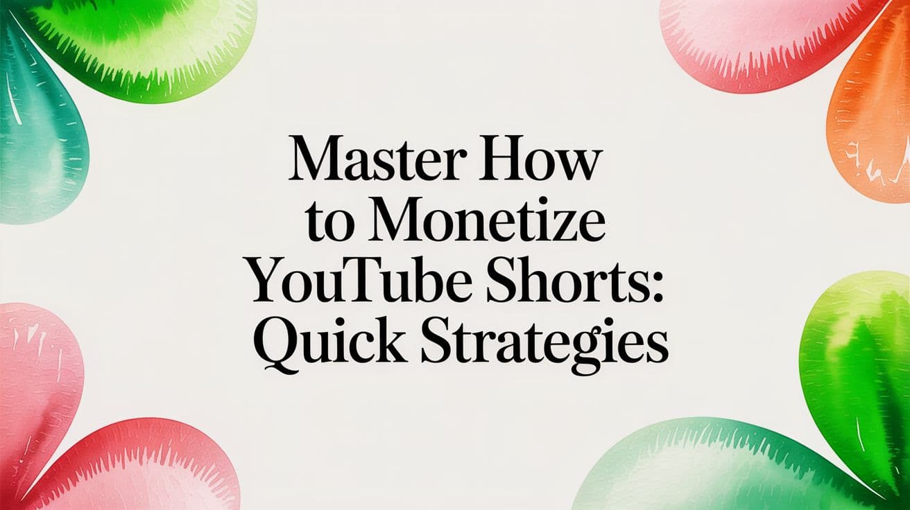 Master how to monetize youtube shorts: quick strategies